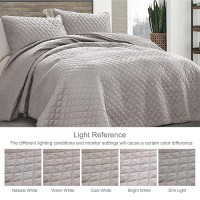 Exclusivo Mezcla Ultrasonic California King Size Quilt Bedding Set With Pillow Shams Lightweight Quilts Cal King Size Soft Bed