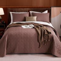 Shalala 100 Cotton Mauve King Size Quilt Set 200 Gsm Cotton Fill Comforter Prewashed 3 Piece Ultra Soft Lightweight Bedsprea