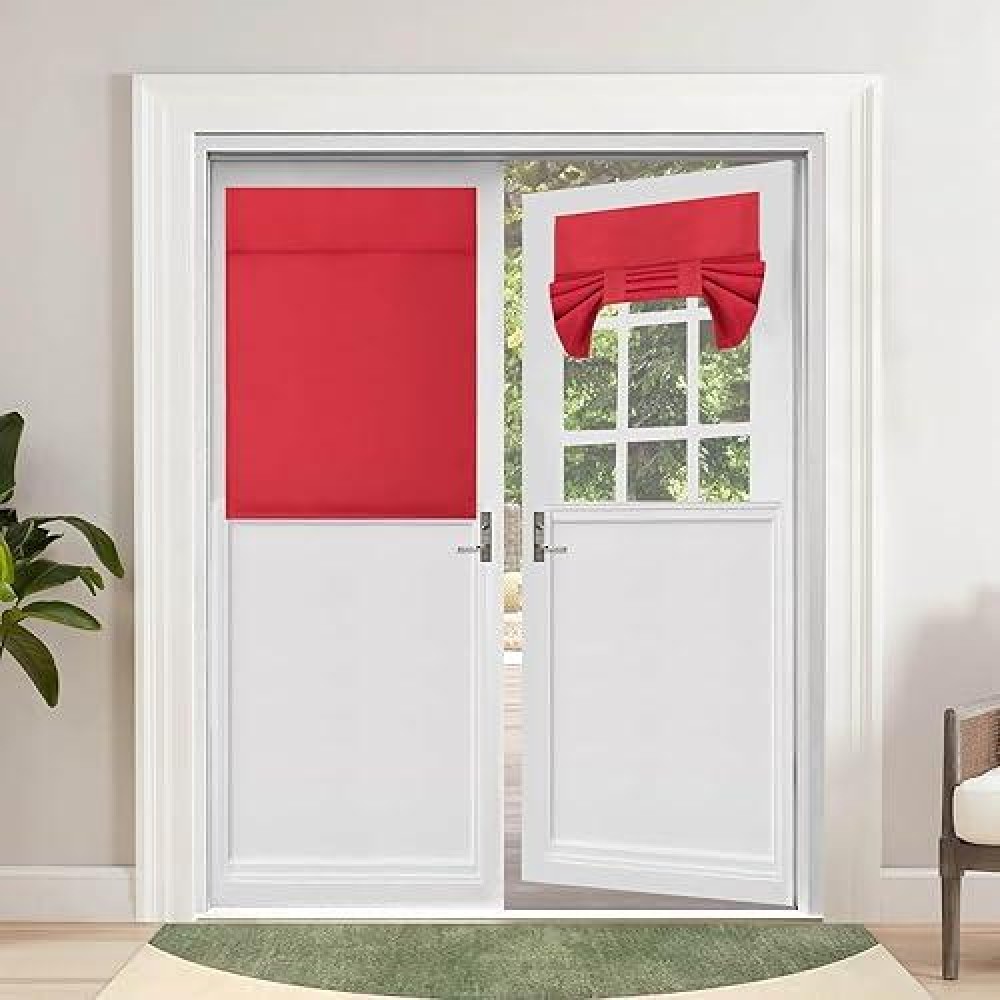 Outdoorlines Blackout French Door Curtains Privacy Thermal Insulated Tie Up Glass Shades Easy To Install Tricia Window Shade