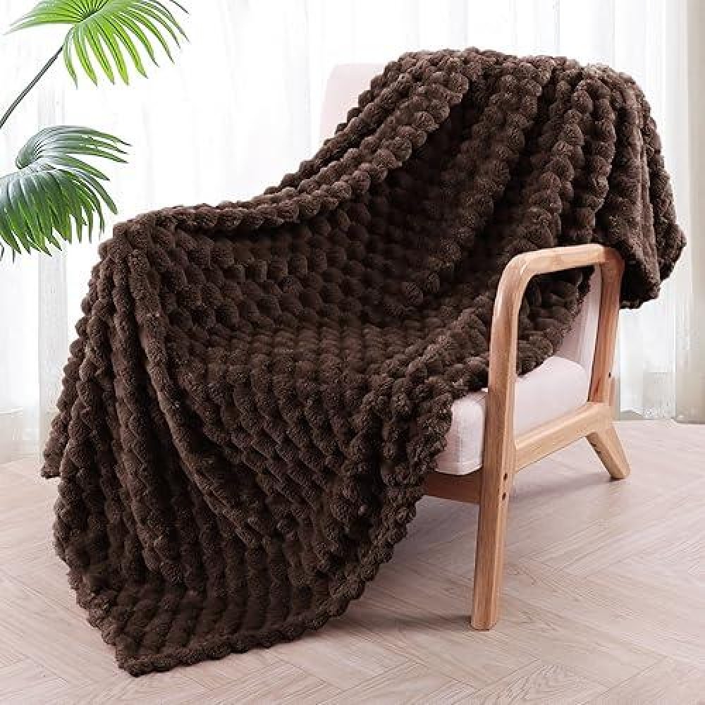 Exclusivo Mezcla Extra Large Soft Fleece Throw Blanket  50X70 Inches 3D Clouds Stylish Jacquard Throw Blanket For Couch  Cozy Soft Lightweight For All Season  Coffee Blanket