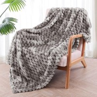 Exclusivo Mezcla Extra Large Soft Fleece Throw Blanket  50X70 Inches 3D Clouds Stylish Jacquard Throw Blanket For Couch  Cozy Soft Lightweight For All Season  Tie-Dye Grey Blanket