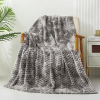 Exclusivo Mezcla Extra Large Soft Fleece Throw Blanket  50X70 Inches 3D Clouds Stylish Jacquard Throw Blanket For Couch  Cozy Soft Lightweight For All Season  Tie-Dye Grey Blanket