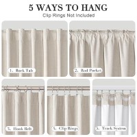 Joywell Taupe Tan Linen 100% Blackout Curtains 84 Inch Long  Rod Pocket/Back Tab/Hook Belt/Clip Rings  Thermal Insulated Drapes Curtains For Bedroom Living Room (2 Panels 52 X 84 Grayish Brown)