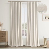 Joywell Linen 100% Blackout Curtains 108 Inches Long  Rod Pocket/Back Tab/Hook Belt/Clip Rings  Room Darkening Neutral Drapes Curtains For Bedroom Living Room (2 Panels 52 X 108 Grayish Brown)