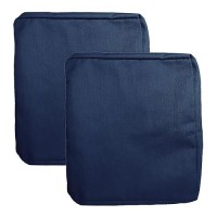 Flymei Patio Cushion Covers 20X20X2 Waterproof Outdoor Cushion Cover Replacement 2Packs Outdoor Seat Cushion Slipcover For Outdoor Rattan Chair Sofa  Blue