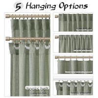 Joywell Green Farmhouse Kitchen Curtains 45 Inches Long Small Window Curtains For Bedroom Basement Closet Loft 2 Panels Hook Bel