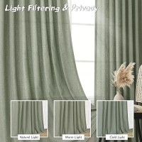 Joywell Green Farmhouse Kitchen Curtains 45 Inches Long Small Window Curtains For Bedroom Basement Closet Loft 2 Panels Hook Bel