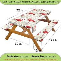 Fitted Picnic Table Cover With Bench Covers Vinyl Waterproof Elastic Edges Fitted Rectangle Tables Patio Tablecloth Camping Gear