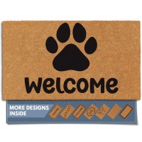 Barnyard Designs Natural Coco Coir Heavy Duty Backing Doormat Large Cute Nonslip Front Door Welcome Mat For Outside Entrance