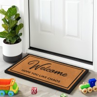 Barnyard Designs Natural Coco Coir Heavy Duty Backing Doormat Large Cute Nonslip Front Door Welcome Mat For Outside Entrance