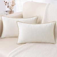 Decoruhome Christmas Chenille Soft Throw Pillow Covers 12X20 Set Of 2 Lumbar Velvet Farmhouse Pillow Covers Decorative Pillow