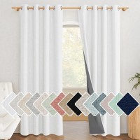 Nicetown 100 Absolutely Blackout Linen Curtains With Thermal Insulated White Liner Greyish White 52 Wide 84 Length Energ