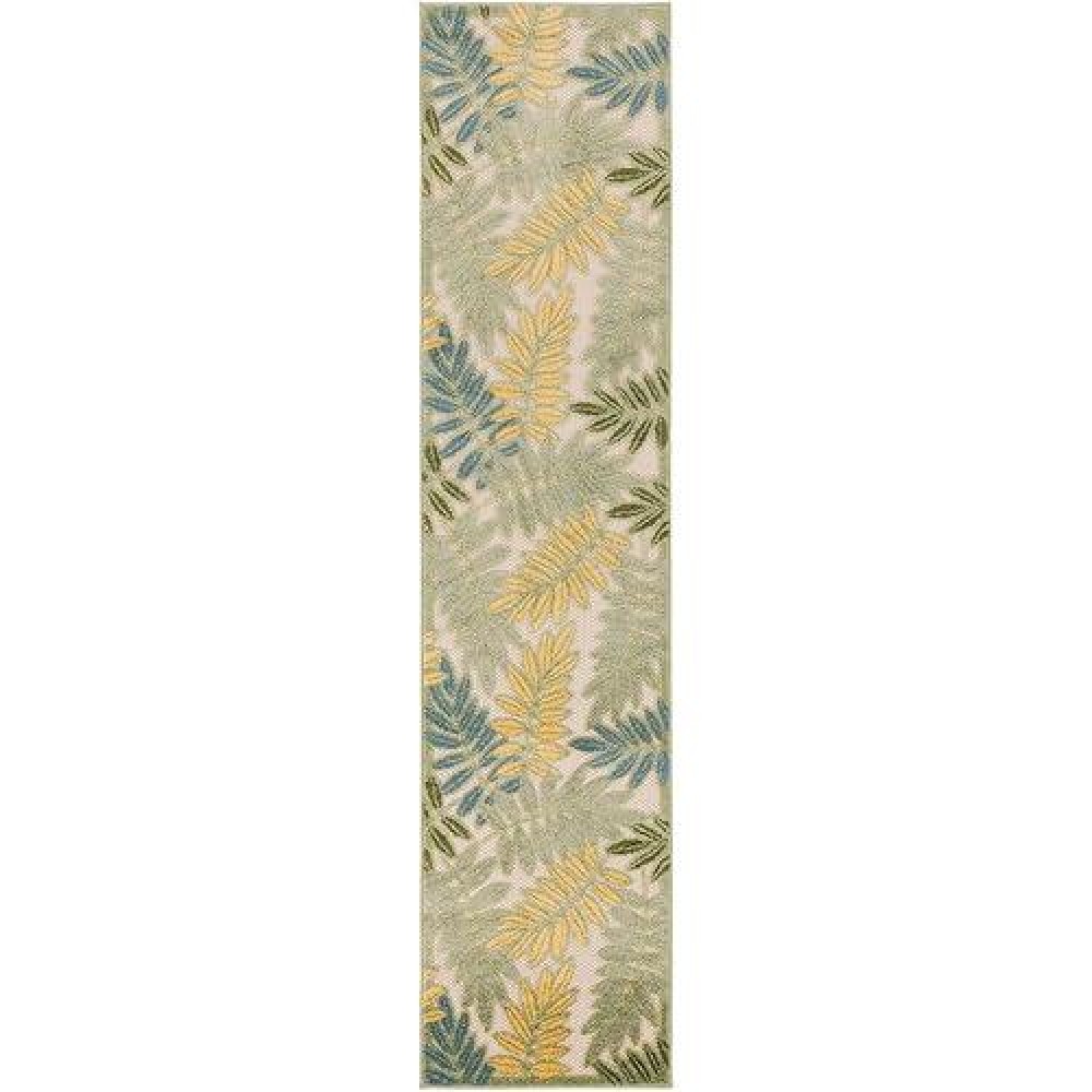 Nourison Aloha Indoor/Outdoor Green Multicolor 2'3