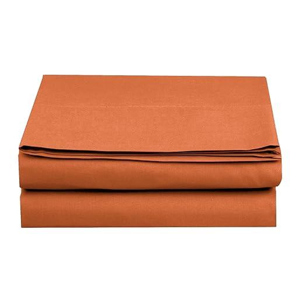 Elegant Comfort Premium Hotel Quality 1-Piece Flat Sheet  Luxury And Softest 1500 Premium Hotel Quality Microfiber Bedding Flat Sheet  Wrinkle-Free  Stain-Resistant  California King  Coral