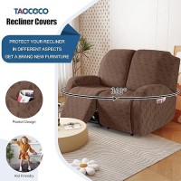 Taococo Recliner Loveseat Cover Stretch Jacquard Reclining Loveseat Cover Furniture Protector Sofa Slipcovers 2 Seat Recliner C