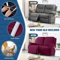 Taococo Recliner Loveseat Cover Stretch Jacquard Reclining Loveseat Cover Furniture Protector Sofa Slipcovers 2 Seat Recliner C