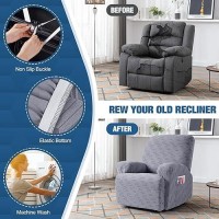 Taococo Recliner Cover 3 Pieces Recliner Chair Covers Stretch Jacquard Reclining Chair Cover Furniture Protector Sofa Slipcove