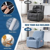 Taococo Recliner Cover 3 Pieces Recliner Chair Covers Stretch Jacquard Reclining Chair Cover Furniture Protector Sofa Slipcove