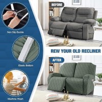 Taococo Recliner Loveseat Cover Stretch Jacquard Reclining Loveseat Cover Furniture Protector Sofa Slipcovers 2 Seat Recliner C