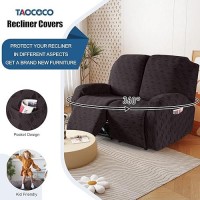 Taococo Recliner Loveseat Cover Stretch Jacquard Reclining Loveseat Cover Furniture Protector Sofa Slipcovers 2 Seat Recliner C