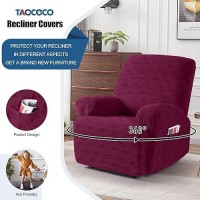 Taococo Recliner Cover 3 Pieces Recliner Chair Covers Stretch Jacquard Reclining Chair Cover Furniture Protector Sofa Slipcove