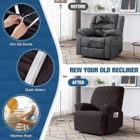 Taococo Oversized Recliner Cover Stretch Recliner Chair Covers Jacquard Reclining Chair Cover Furniture Protector Sofa Slipcov