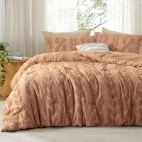 Bedsure Twintwin Xl Size Comforter Set Taupe Boho Tufted Bedding Comforter Set Farmhouse Jacquard Cable Knit Pattern Bed Set