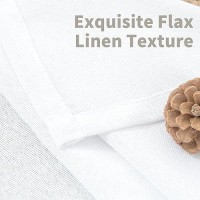 Youngstex Linen Curtains 48 Inch Length For Short Window White Textured Drapes With Bronze Grommet Light Filtering For Bathroom