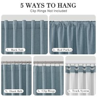 Joywell Linen 100% Total Blackout Curtains 96 Inches Length Long Back Tab Hook Belt Thermal Insulated Noise Cancelling Pinch Pleated Drapes For Boy Man Bedroom Living Room(2 Panels 52 X 96 Blue)