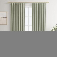 Joywell Sage Green Linen 100% Blackout Curtains 84 Inches Long  Rod Pocket Back Tab Hook Belt Thermal Insulated Pinch Pleated Drapes For Farmhouse Bedroom Living Room With Hooks(2 Panels 52 X 84)