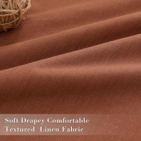 Joywell Linen 100% Blackout Curtains 120 Inch Length Long Back Tab Hook Belt Thermal Insulated Pinch Pleated Drapes For Bedroom With Hooks High Ceiling Length 10 Feet(2 Panels 52 X 120 Terracotta)