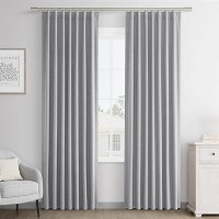 Joywell Light Grey Linen 100% Blackout Curtains 84 Inches Long  Rod Pocket Back Tab Hook Belt Thermal Insulated Pinch Pleated Drapes For Farmhouse Bedroom Living Room With Hooks(2 Panels 52 X 84)