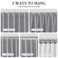 Joywell Light Grey Linen 100% Blackout Curtains 84 Inches Long  Rod Pocket Back Tab Hook Belt Thermal Insulated Pinch Pleated Drapes For Farmhouse Bedroom Living Room With Hooks(2 Panels 52 X 84)