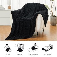 Andency Black Soft Fleece Throw Blankets Twin Size For Couch Super Cozy Warm Flannel Decorative Blankets Lightweight Plush Tw