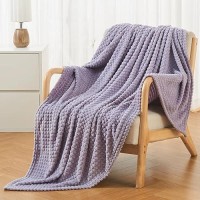 Andency Grayish Purple Soft Fleece Throw Blankets Twin Size For Couch Super Cozy Warm Flannel Decorative Blankets Lightweight