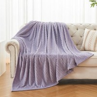 Andency Grayish Purple Soft Fleece Throw Blankets Twin Size For Couch Super Cozy Warm Flannel Decorative Blankets Lightweight