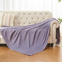 Andency Grayish Purple Soft Fleece Throw Blankets Twin Size For Couch Super Cozy Warm Flannel Decorative Blankets Lightweight