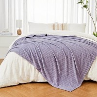 Andency Grayish Purple Soft Fleece Throw Blankets Twin Size For Couch Super Cozy Warm Flannel Decorative Blankets Lightweight