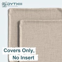 Dytxiii Set Of 2 Outdoor Waterproof Pillow Covers 18 X 18 Inch Square Solid Decorative Water Resistant Throw Pillowcase For Bal