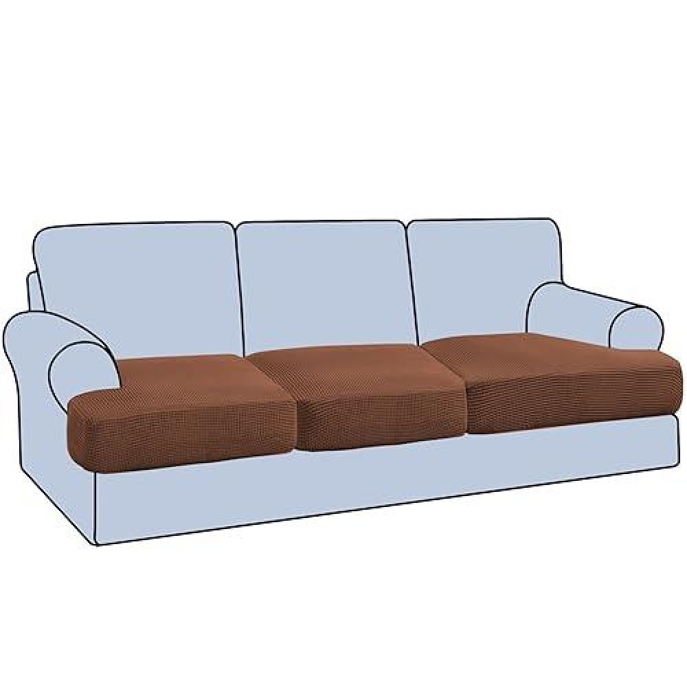 Hversailtex Stretch 3 Piece T Cushion Sofa Slipcovers Individually Sofa Cushion Covers For 3 Cushion Couch Sofa Seat Cushion Co