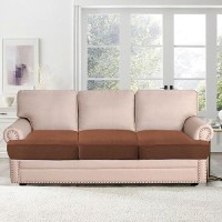 Hversailtex Stretch 3 Piece T Cushion Sofa Slipcovers Individually Sofa Cushion Covers For 3 Cushion Couch Sofa Seat Cushion Co