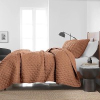 Wdcozy Burnt Orange Quilts Queen Size Bedding Sets With 2 Pillow Shams Red Lightweight Soft Bedspread Coverlet Quilted Blanket