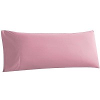 Whatsbedding Body Pillow Cover Ultra Soft Microfiber Pillowcases Breathable Long Pillow Case Envelope Closure Pink 20X54 I