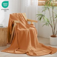 Phf 100% Cotton Muslin Throw Blanket  4-Layer Lightweight And Breathable Blanket For Summer  Luxuriously Soft Gauze Blanket For Couch Bed Sofa  Elegant Home Decoration  50