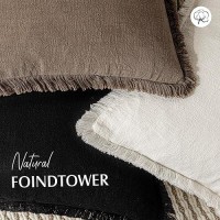 Foindtower Decorative Linen Fringe Throw Pillow Covers Cozy Boho Farmhouse Cushion Cover With Tassels Soft Accent Pillowcase For Chair Sofa Bed Living Room Home Decor  18?18 Inch  1Pc  Light Brown