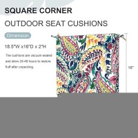 Dytxiii Set Of 4 Outdoor Chair Cushions With Ties Water Resistant Square Dining Seat Cushions For Home Porch Chairs And Patio F