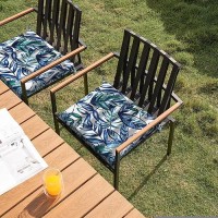 Dytxiii Set Of 4 Outdoor Chair Cushions With Ties Water Resistant Square Dining Seat Cushions For Home Porch Chairs And Patio F