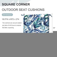 Dytxiii Set Of 4 Outdoor Chair Cushions With Ties Water Resistant Square Dining Seat Cushions For Home Porch Chairs And Patio F