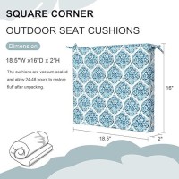 Dytxiii Set Of 2 Outdoor Chair Cushions With Ties Water Resistant Square Dining Seat Cushions For Home Porch Chairs And Patio F