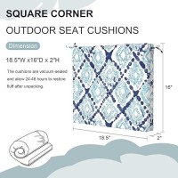 Dytxiii Set Of 4 Outdoor Chair Cushions With Ties Water Resistant Square Dining Seat Cushions For Home Porch Chairs And Patio F